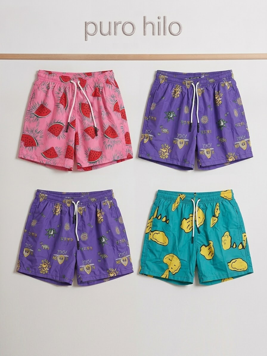Short de baño estampado